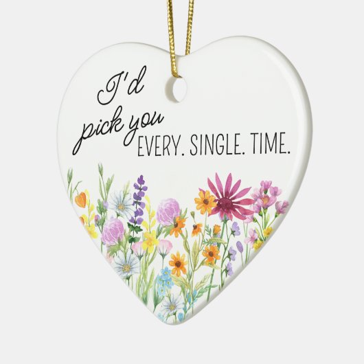 私はあなたを選ぶだろう野草野パーソナライズされたフローラ セラミックオーナメント (左)