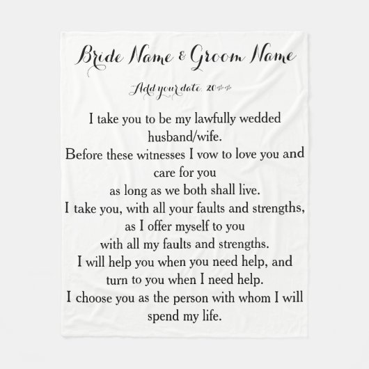 私はあなたを選ぶ。 フリースブランケット (正面)