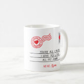 私はあなたを選んだポストカードバレンタインデーコーヒーマグ コーヒーマグカップ (正面右)