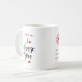 私はあなたを選んだポストカードバレンタインデーコーヒーマグ コーヒーマグカップ (正面左)