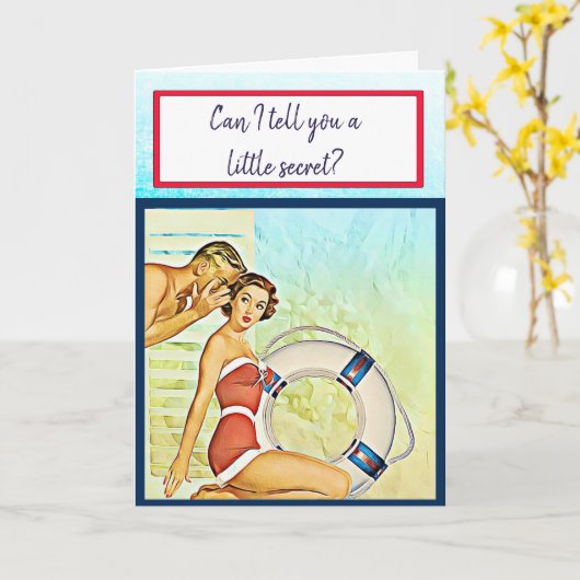 私はあなたを非常に多くのレトロビーチ カード (黄色い花)