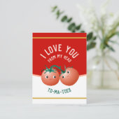 私はあなたを頭から爪先まで可愛いトマト大好き ポストカード (スタンド正面)