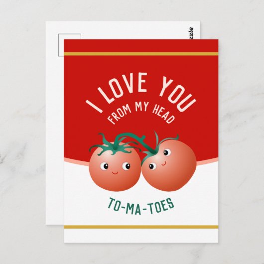私はあなたを頭から爪先まで可愛いトマト大好き ポストカード (正面/裏面)