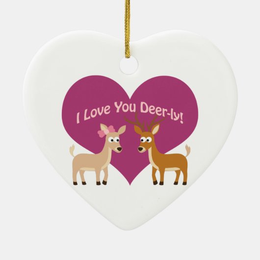 私はあなたを鹿のように愛している！ セラミックオーナメント (裏面)