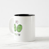 私はあなたを2トーンのコーヒーマグをオリーブ ツートーンマグカップ (正面左)