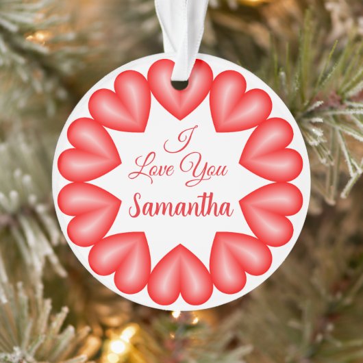 私はあなたを3dハート円枠が大好き オーナメント (ツリー)