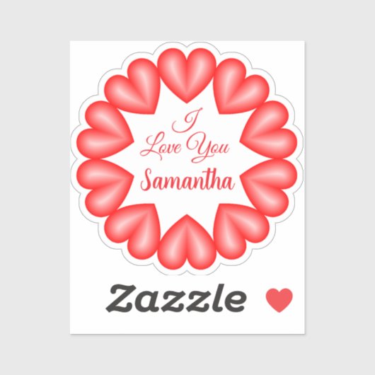 私はあなたを3dハート円枠が大好き シール (シート)