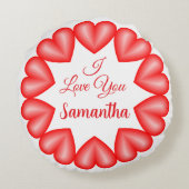 私はあなたを3dハート円枠が大好き ラウンドクッション (裏面)