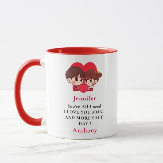 私はあなたパーソナライズされたのバレンタインデーCoffee Mを選ぶ マグカップ (左)