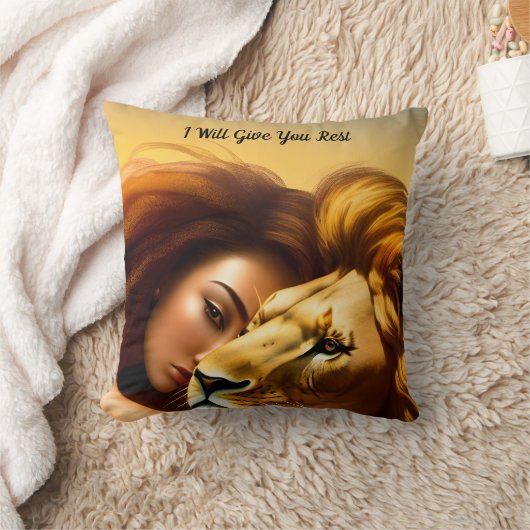 私はあなた与えの安静聖書引用文装飾用クッション クッション (ブランケット)