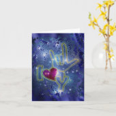 私はあなた/手話を愛します カード (黄色い花)