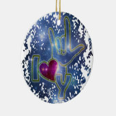 私はあなた/手話を愛します セラミックオーナメント (右)