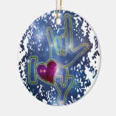 私はあなた/手話を愛します セラミックオーナメント (左)