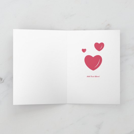 私はあなた/折られたバレンタインのカードを愛します シーズンカード (内部)