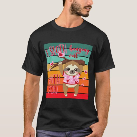 私はあなぶら下がったたと付き合うおもしろい Tシャツ (正面)