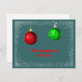私はあなぶら下がったたのクリスマスオーナメントと付き合いたい シーズンカード (正面/裏面)