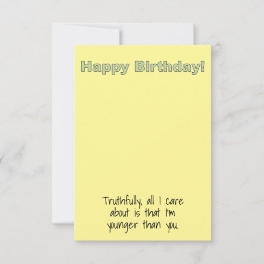 私はあなユーモアのあるたの誕生日カードより若い サンキューカード (正面)