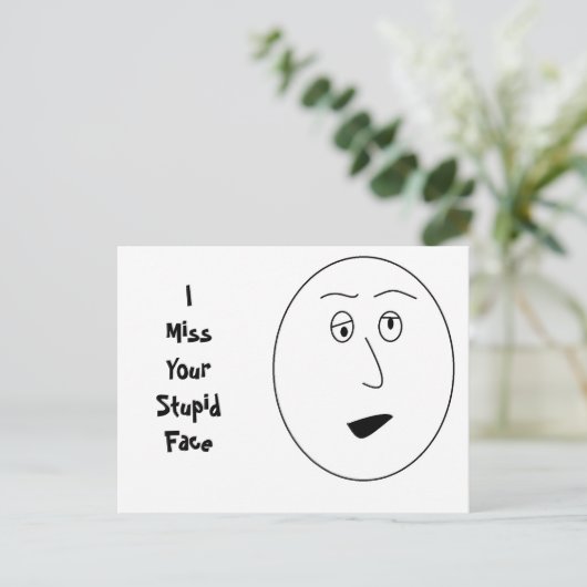 私はあな恋しく思たの愚かな顔はがき ポストカード (スタンド正面)