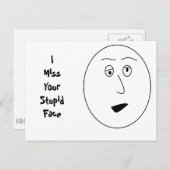 私はあな恋しく思たの愚かな顔はがき ポストカード (正面/裏面)