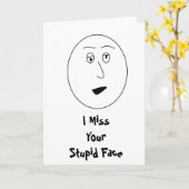 私はあな恋しく思たの愚か顔カード カード (黄色い花)