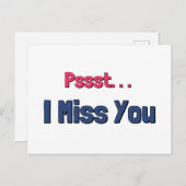 私はあな恋しく思たピンクとブルーの文字 ポストカード (正面/裏面)