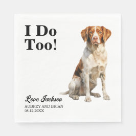 私はあまりにもブリタニースパニエル犬ペット結婚ズ スタンダードランチョンナプキン