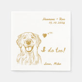 私はあまりにもミニマルなおもしろい犬シンプル結婚の スタンダードカクテルナプキン (正面)