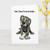 私はあまりにも明るくないことを知っている! – 謝罪/かわいい犬 カード (黄色い花)