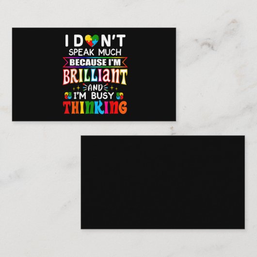 私はあまり話素晴らしい自閉症ではない 名刺 (正面/裏面)