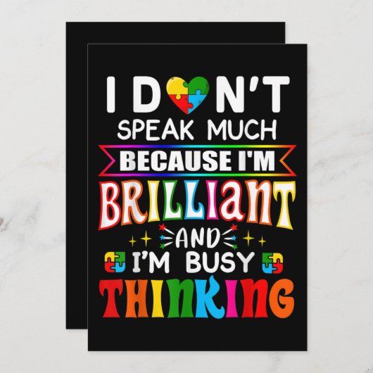 私はあまり話鮮やかな自閉症ではない 招待状 (正面/裏面)