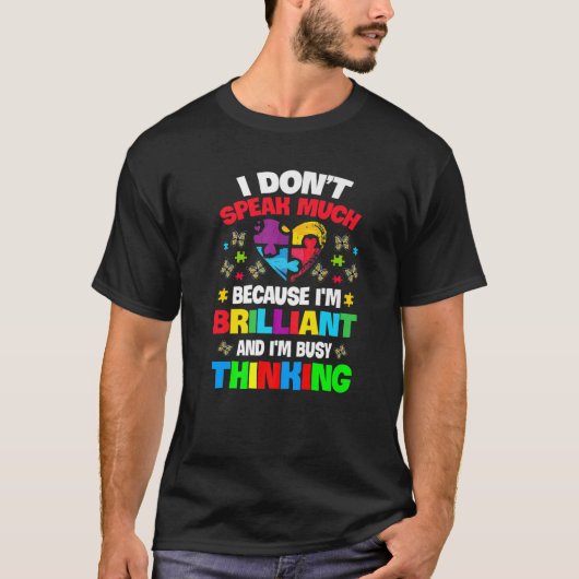 私はあまり話鮮やかな自閉症の少年Gではない Tシャツ (正面)