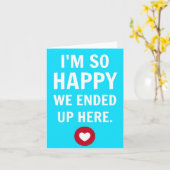 私はあります従って嬉しい私達はNotecardの上でここに終わりました カード (黄色い花)