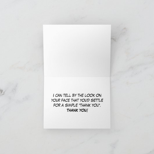 私はあります従って感謝した、私はあなたの顔を舐めることができます! サンキューカード (内部)