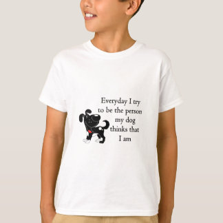 私はあること私の犬が考える人 Tシャツ