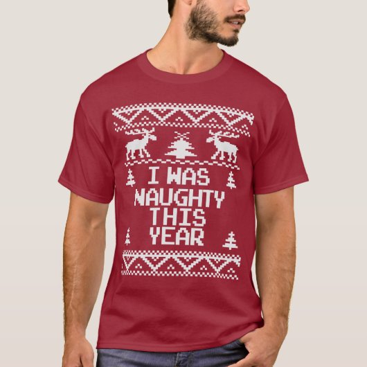 私はいけない今年の醜いクリスマスのセーターでした Tシャツ (正面)