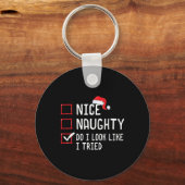 私はいけなクリスマスのリストを試してみたように見える キーホルダー (正面)