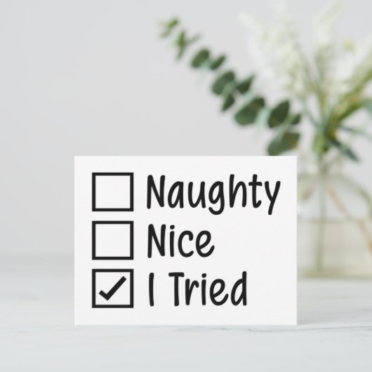 私はいけなクリスマスの引用文をおもしろい試みた シーズンポストカード (スタンド正面)