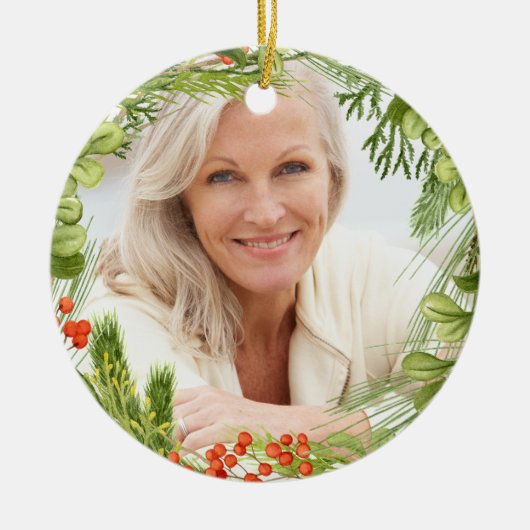 私はいつもあなたと一緒にいる記念オーナメント セラミックオーナメント (正面)