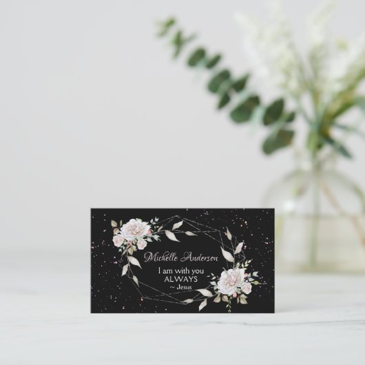 私はいつもあなたと一緒にいる～イエス・ワーズ幾何学フローラ 名刺 (スタンド正面)