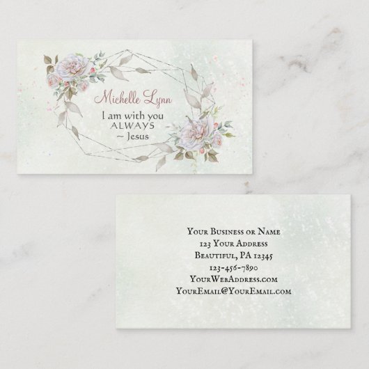 私はいつもあなたと一緒にいる~イエス・ワーズ幾何学フローラ 名刺 (正面/裏面)