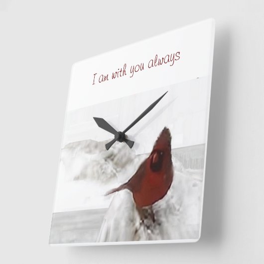 「私はいつもあなたと一緒にいる」時計 スクエア壁時計 (傾斜)