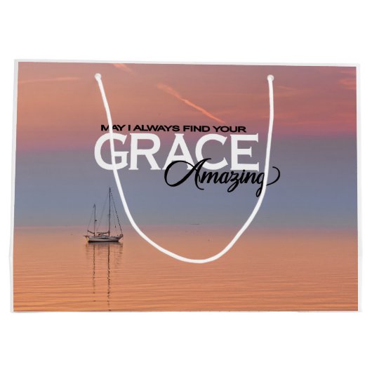 私はいつもあなたの恵みすばらしいクリスチャンを見つけてもいいかな ラージペーパーバッグ (裏面)