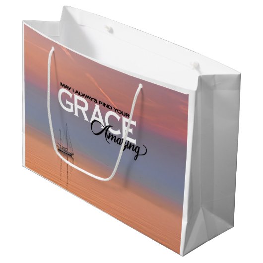 私はいつもあなたの恵みすばらしいクリスチャンを見つけてもいいかな ラージペーパーバッグ (正面アングル)