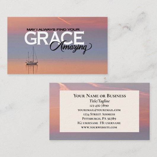 私はいつもあなたの恵みすばらしいクリスチャンを見つけてもいいかな 名刺 (正面/裏面)