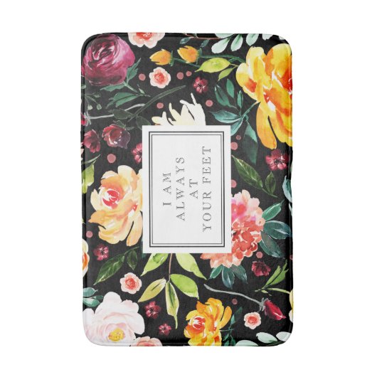 私はいつもあなたの足の花カラフル柄にいる バスマット (正面縦)