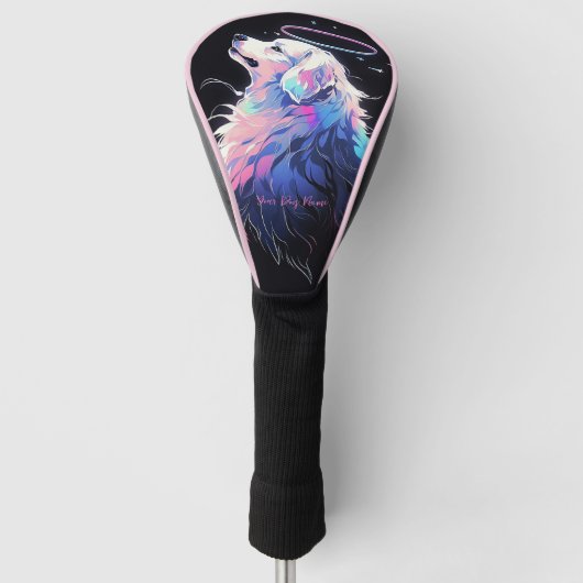 私はいつもピレネー素晴らしズドッグ001 ゴルフヘッドカバー (正面)