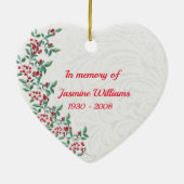 私はいつも一緒にいる – 赤い（鳥）ショウジョウコウカンチョウメモリアル セラミックオーナメント (裏面)