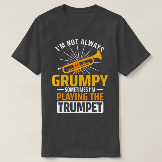 私はいつも不機嫌なトランペット Tシャツ (デザイン正面)