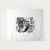 私はいつも列車の難破船のハロウィンではない タペストリー (正面(横))