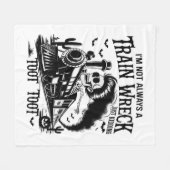 私はいつも列車の難破船のハロウィンではない フリースブランケット (正面(横))